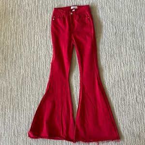 Judy Blue red flared bottom Jean. Size 0/24